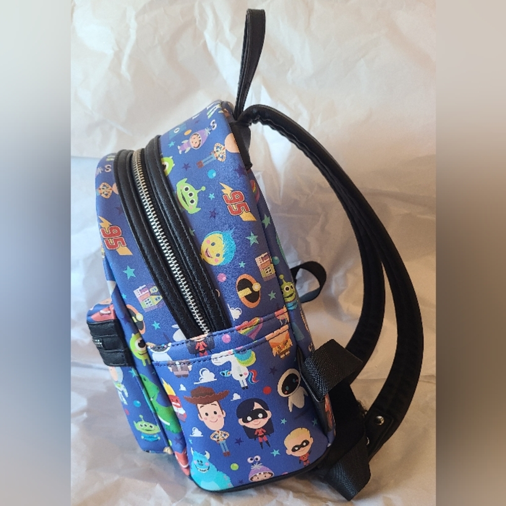 Loungefly Disney Pixar Chibi Characters Mini Backpack, Blue - Picture 4 of 12
